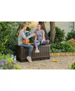BAULE DA ESTERNO KETER "KENTWOOD" IN RESINA MARRONE EFFETTO LEGNO 350 LT 128X54X59 CM